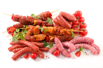 Sticker - assorted raw meat for barbecue