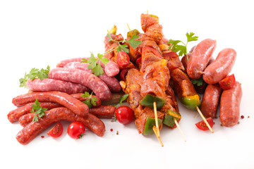 assorted raw meat for barbecue