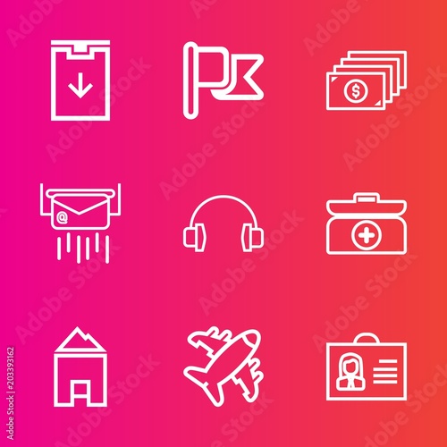 Premium Set With Outline Vector Icons Such As Post Web Banner