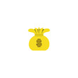Dollar money bag hand drawn illustration . Vector Dollar symbol. Gold money bag isolated. Currency icon design. White background. 
