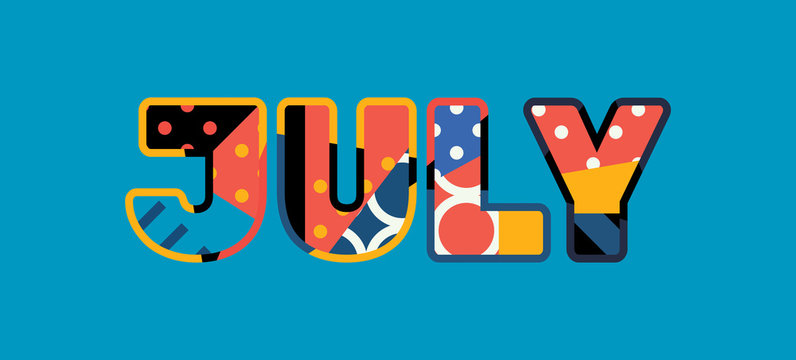 July Concept Word Art Illustration