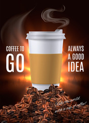 Poster - Coffee To Go Advertisement Composition