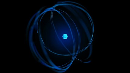 Wall Mural - 3d video of atom spinning. science concept