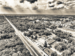 Canvas Print - Aerial view of 17th June road in Berlin, Germany