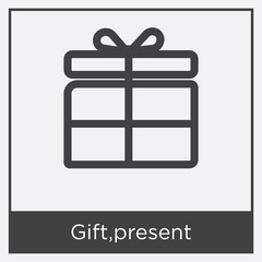 Wall Mural - Gift,present icon isolated on white background