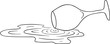 Hand Drawn Doodle Sketch Line Art Vector Illustration of Tipped Over Wineglass with Spilled Liquid. Emblem Poster Banner Black Outline Design Element Template