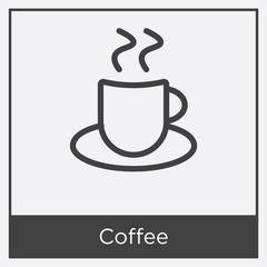 Wall Mural - Coffee icon isolated on white background