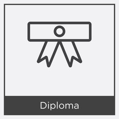 Canvas Print - Diploma icon isolated on white background