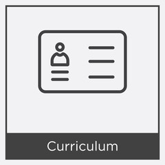 Wall Mural - Curriculum icon isolated on white background