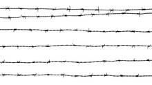 Silhouette Of A Barbed Wire Isolated On White Background