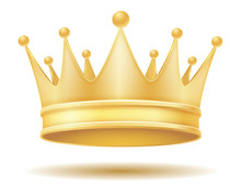 King Royal Golden Crown Vector Illustration