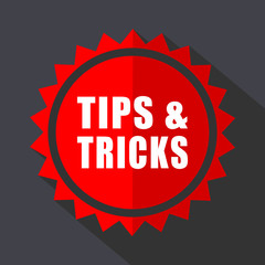 Aufkleber - Tips tricks red sticker flat design vector icon