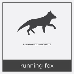 Poster - running fox icon isolated on white background