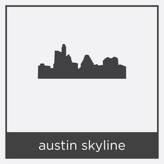 Wall Mural - austin skyline icon isolated on white background