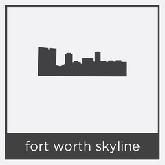 Canvas Print - fort worth skyline icon isolated on white background