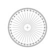 © svitlananiko - Circular Protractor. Protractor grid for measuring degrees. Tilt angle meter. Measuring tool. Measuring circle scale. Measuring round scale, Level indicator, circular meter AI10