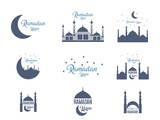 Fototapeta Londyn - Ramadan Kareem islamic greeting design Icons set logo illustrations Isolated on background.