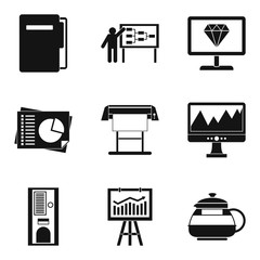 Poster - Operating regime icons set. Simple set of 9 operating regime vector icons for web isolated on white background