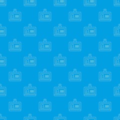 Canvas Print - Badge office pattern vector seamless blue repeat for any use