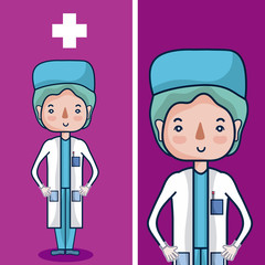 Poster - Cute female doctor cartoon