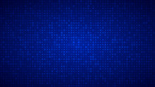Abstract Background Of Small Squares Or Pixels Of Different Sizes In Blue Colors.