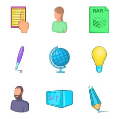 Poster - Business location icons set. Cartoon set of 9 business location vector icons for web isolated on white background