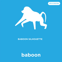 Wall Mural - baboon icon isolated on blue background