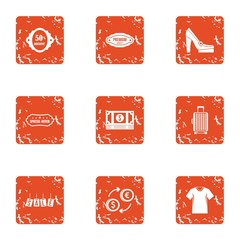 Poster - Cash nexus icons set. Grunge set of 9 cash nexus vector icons for web isolated on white background