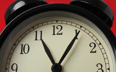 Poster - Alarm clock, closeup. Time change concept