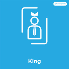 Wall Mural - King icon isolated on blue background