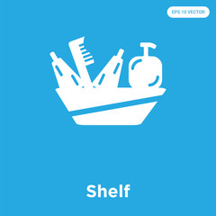 Wall Mural - Shelf icon isolated on blue background