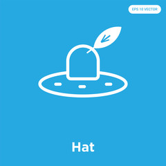 Canvas Print - Hat icon isolated on blue background