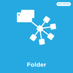 Wall Mural - Folder icon isolated on blue background