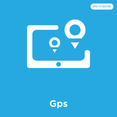 Wall Mural - Gps icon isolated on blue background