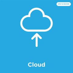 Poster - Cloud icon isolated on blue background