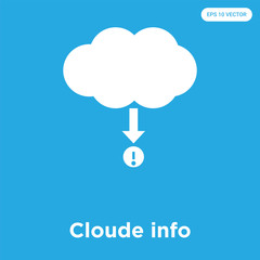 Canvas Print - Cloude info icon isolated on blue background