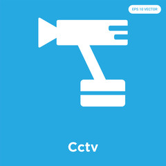 Canvas Print - Cctv icon isolated on blue background