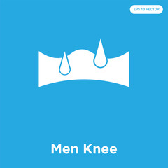 Wall Mural - Men Knee icon isolated on blue background