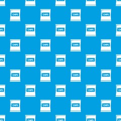 Wall Mural - Chips pattern vector seamless blue repeat for any use