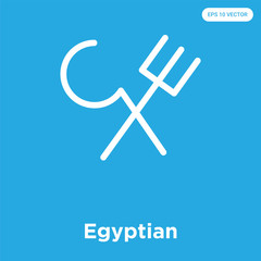 Wall Mural - Egyptian icon isolated on blue background