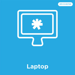 Poster - Laptop icon isolated on blue background