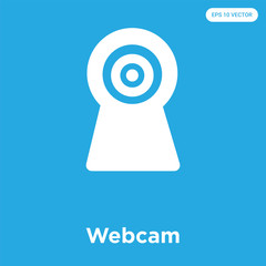 Sticker - Webcam icon isolated on blue background