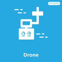 Wall Mural - Drone icon isolated on blue background