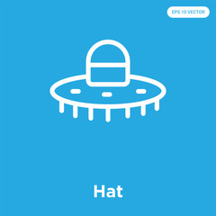 Canvas Print - Hat icon isolated on blue background