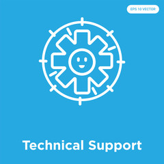 Wall Mural - Technical Support icon isolated on blue background