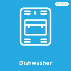 Poster - Dishwasher icon isolated on blue background