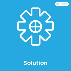 Poster - Solution icon isolated on blue background