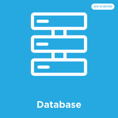 Canvas Print - Database icon isolated on blue background