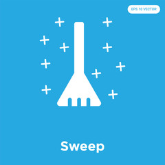 Wall Mural - Sweep icon isolated on blue background