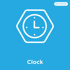 Wall Mural - Clock icon isolated on blue background